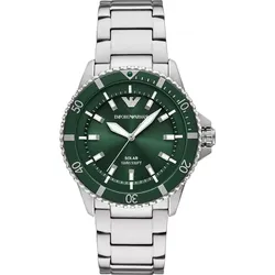 Emporio Armani SOLAR / 3 Zeiger World Explorer AR11698 - grün,silberfarben - 42mm