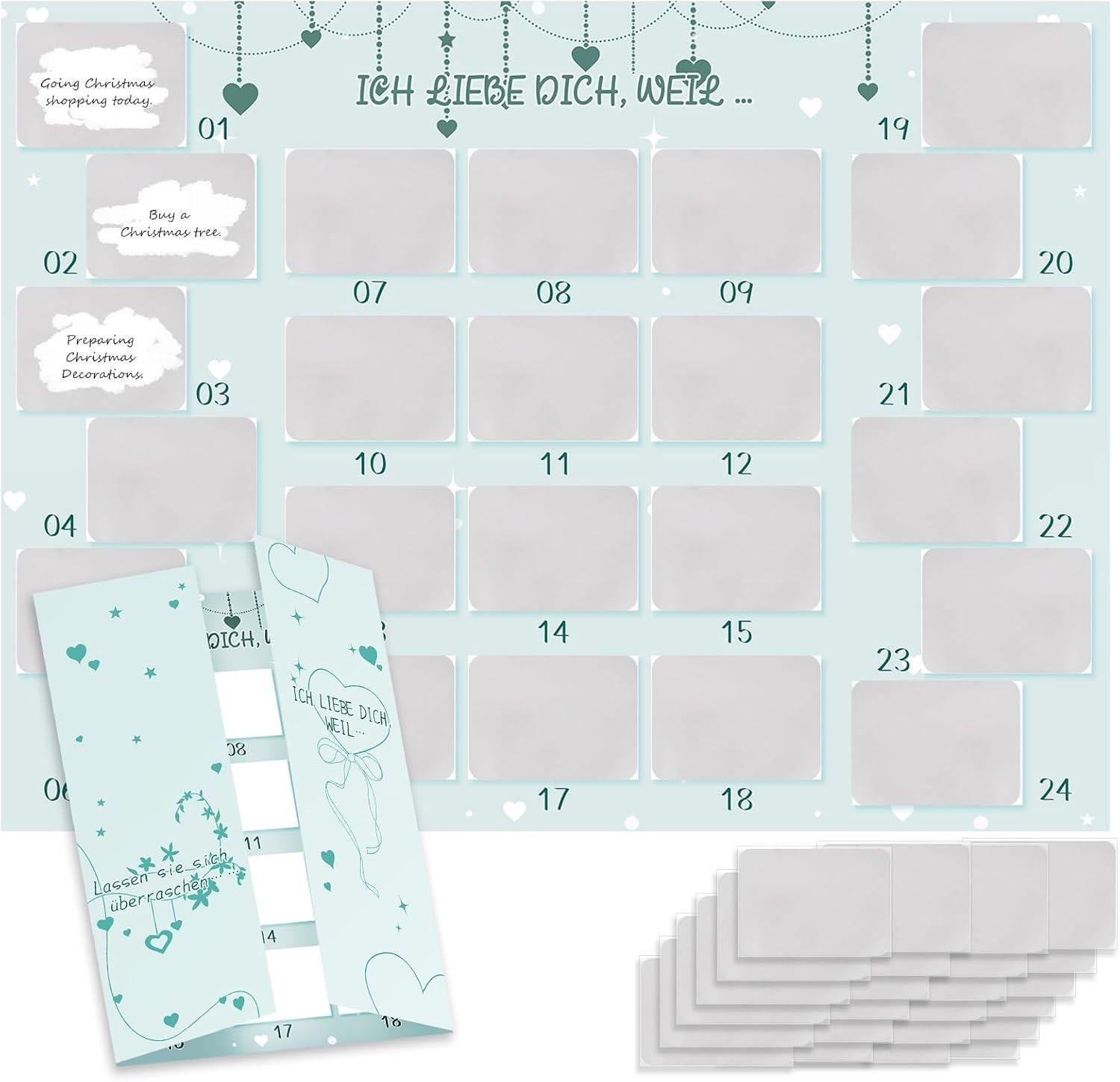 oCreon Adventskalender om te krassen Ich liebe Dich - Partneradventskalender 2024