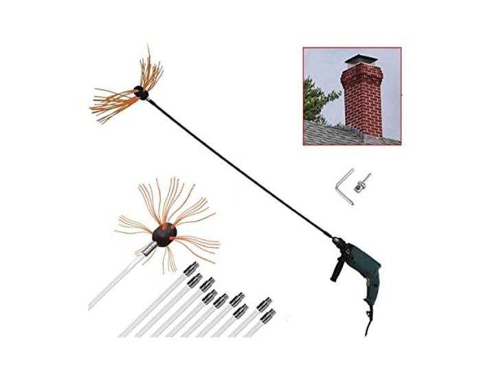 Schornsteinrohr-Reinigungsbürsten, Ofenrohr-Reinigungsbürste Mit Stäben For Schornsteine, Lüftungsanlagen Und Dunstabzugshauben(10 m)