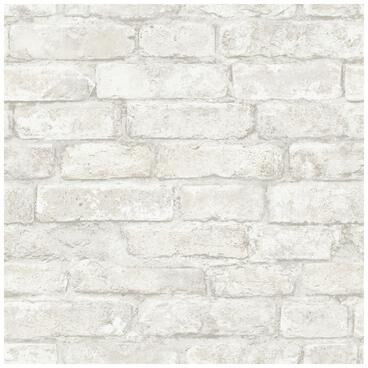 InHome White Denver Brick Peel & Stick Wallpaper - 198in x 20.5in x 0.025in