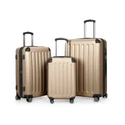 Spree - 3er Koffer-Set Hartschale Champagner matt, TSA, (55cm, 65cm & 75cm), 259 Liter