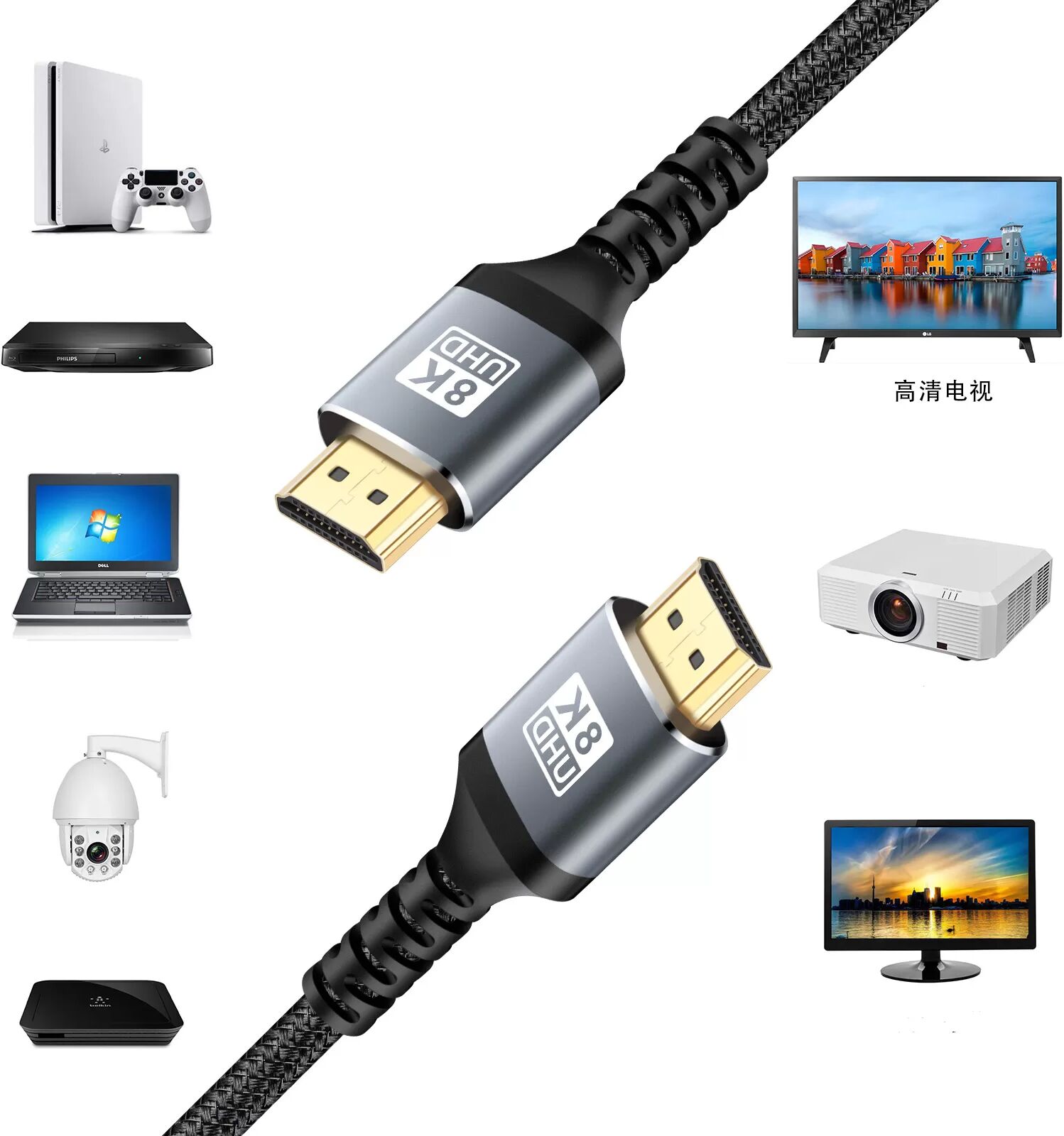 INF 2.1 HDMI-Kabel 8K bei 60 Hz / 4K bei 120 Hz 3 m