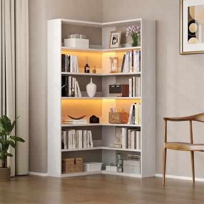 No "High Corner Book Shelf for Living Room - 35.2""D x 35.2""W x 70.9""H"
