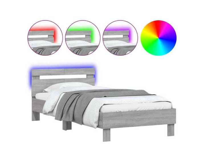 Promo 2026  Lit simple&lit adulte Structure de lit - Cadre de lit - avec lumières LED 100x200cm 3008021