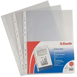 Dymo, Mappe, Esselte Prospekthülle Standard Plus, DIN A3 quer, PP, 0,09mm genarbt, farblos, oben offen, dokumente (A3, 50x)