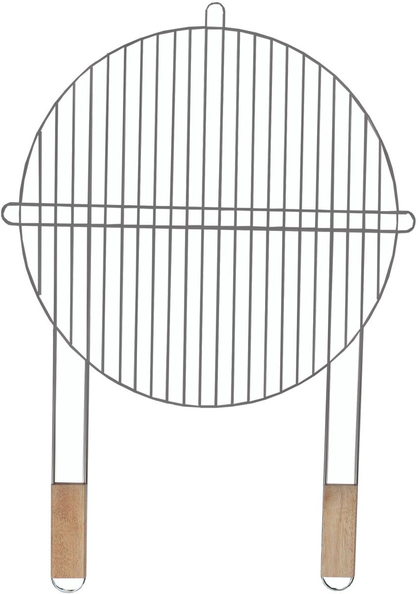 Master Grill & Party Rond grillrooster met houten handvat voor in de tuin, 51 cm