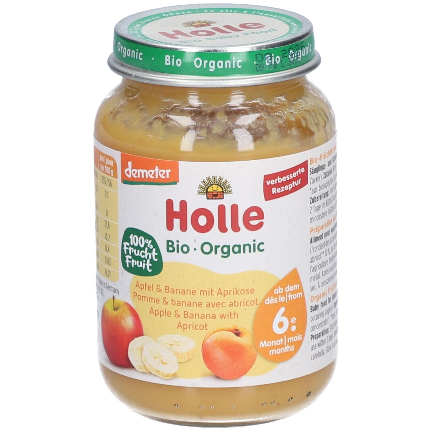 Holle Apfel Banane mit Aprikose Bio, ab 6 Monaten x4 4x190 g