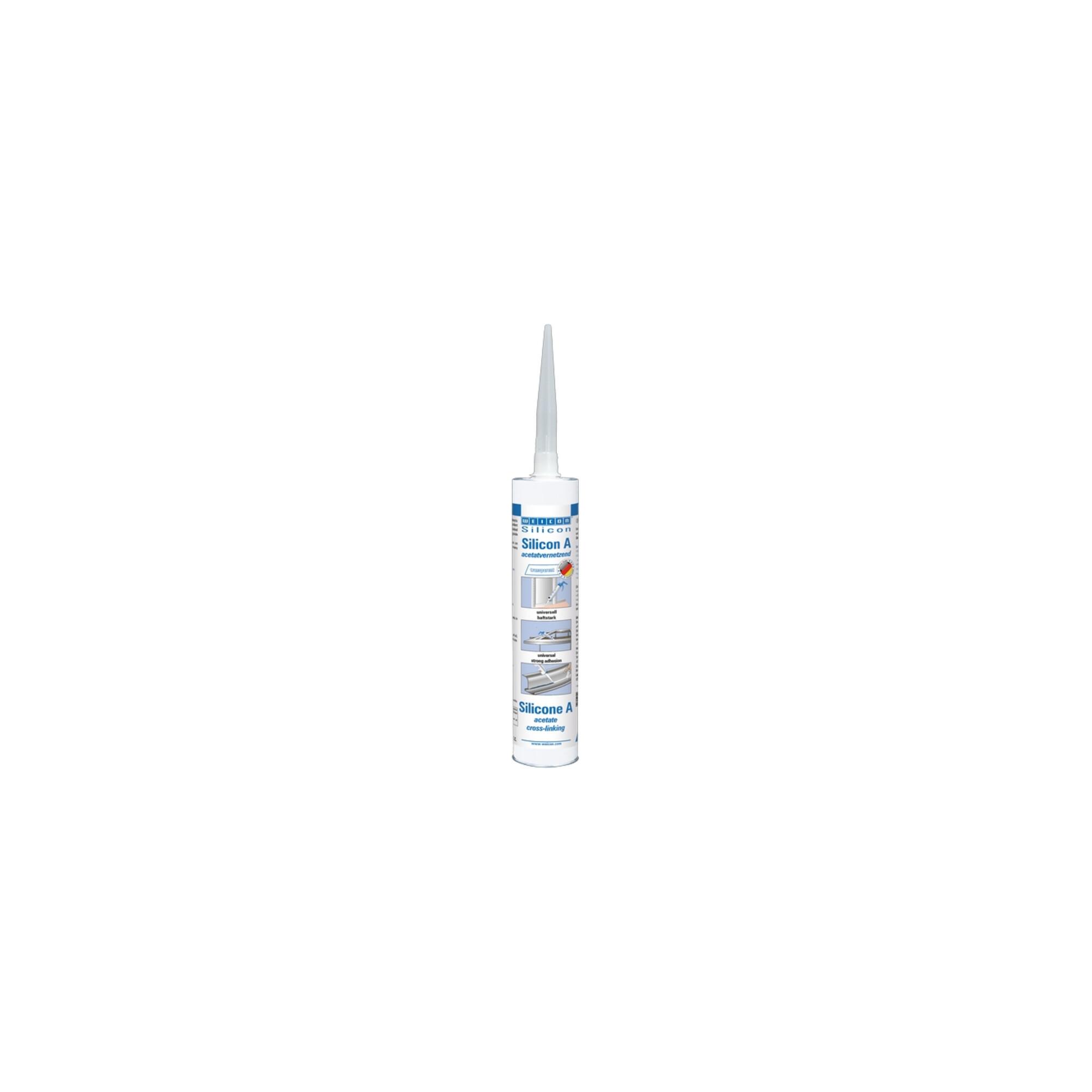 WEICON Silicon A, acetatvernetzender und fungizid eingestellter Dichtstoff, 310 ml, transparent (13000310)