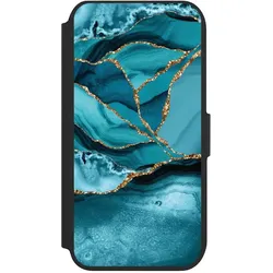 Nivocase Klapphülle für Apple iPhone 7 Handyhülle aus Kunst Leder NIVOflip schwarz Edelstein Glitzer Look (Apple iPhone 7), Smartphone Hülle, Schwarz
