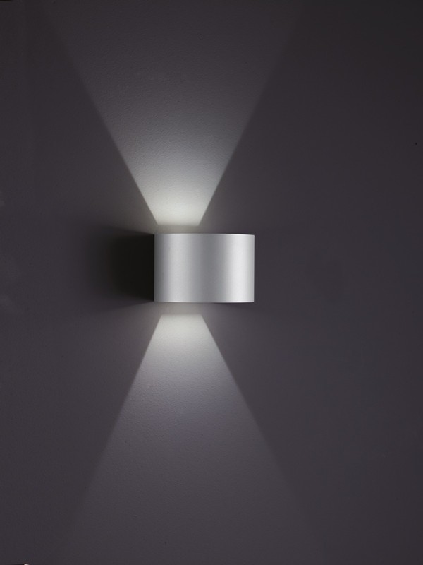 Helestra LED-Wandaußenleuchte SIRI 44 R 15x10cm silbergrau A28342.46 4022671998635