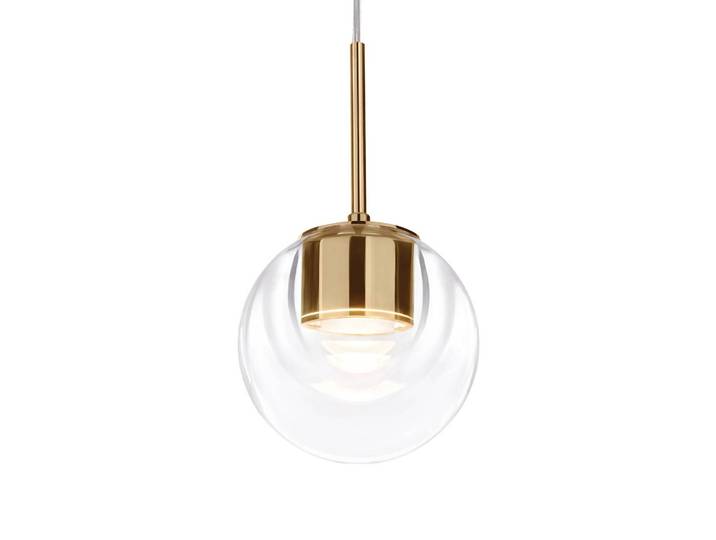 kdln Hängeleuchte Dew, dimmbar, messing / gold, für Küche, Glas, Design