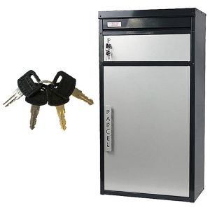 SafePost Paketbriefkasten ScanPro 65 Tiamat, 45 x 85 x 24,5cm, 4 Schlüssel, anthrazit/silber