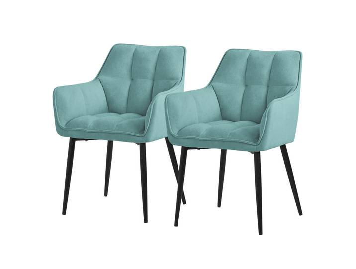 Ml-Design Esszimmerstuhl 2er Set petrol, Petrol, 63x90x57 cm, Esszimmer, Stühle, Armlehnstühle