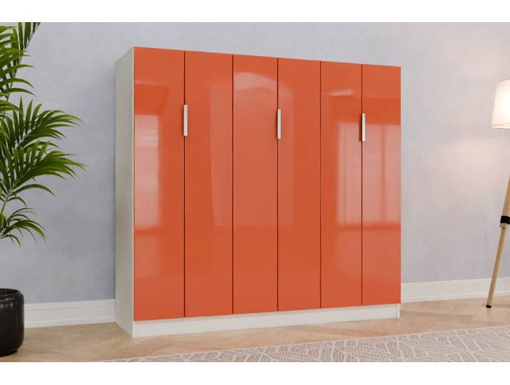 Büro Highboard nach Maß - RAL 2012 Lachsorange - 140x150x47cm - Individuell konfigurieren