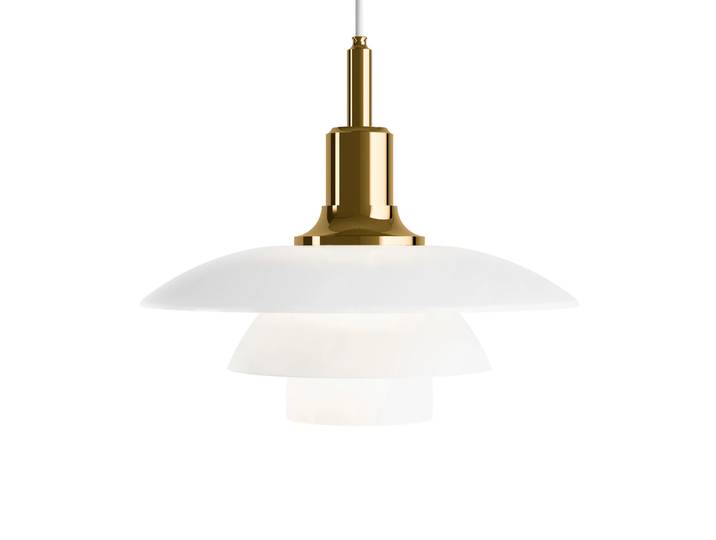 Louis Poulsen Suspension PH 3½-3 verre opale Laiton