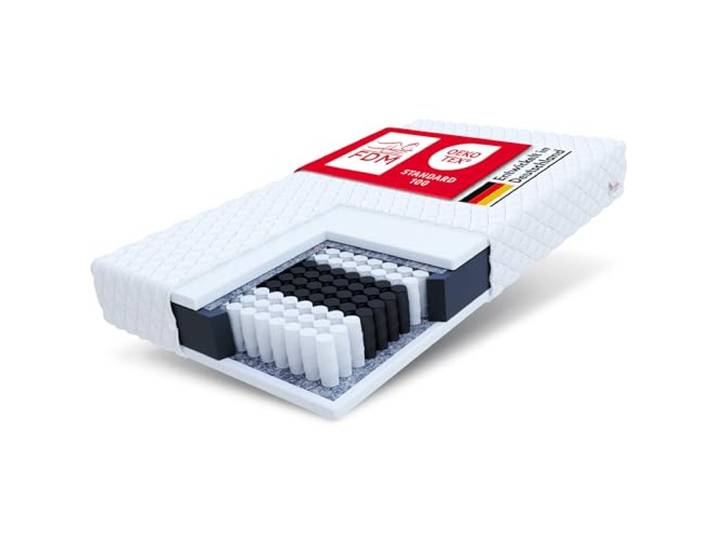 FDM Borneo Matratze 160x200 7-Zonen Taschenfederkernmatratze Härtegrad H3 Polyurethanschaum 17 cm Höhe Zweiseitig Abnehmbarer Bezug Waschbar
