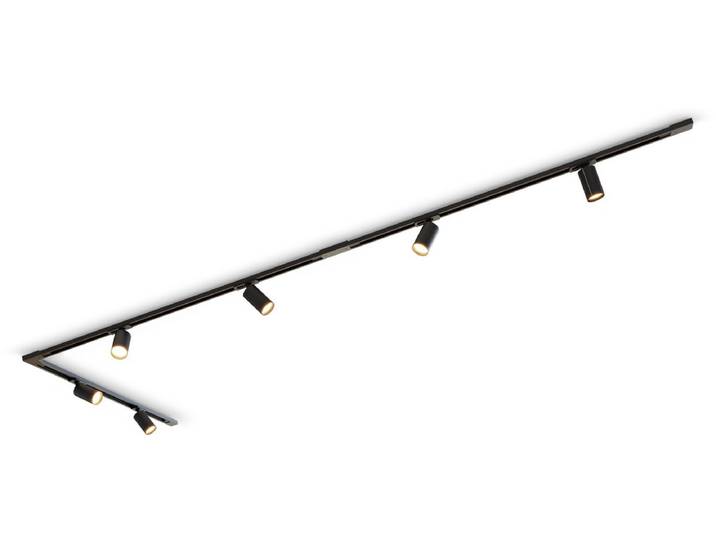 Calex Railverlichting set\, 3m met 6 Spots\, GU10\, mat Zwart\, tracklight Plafondlamp