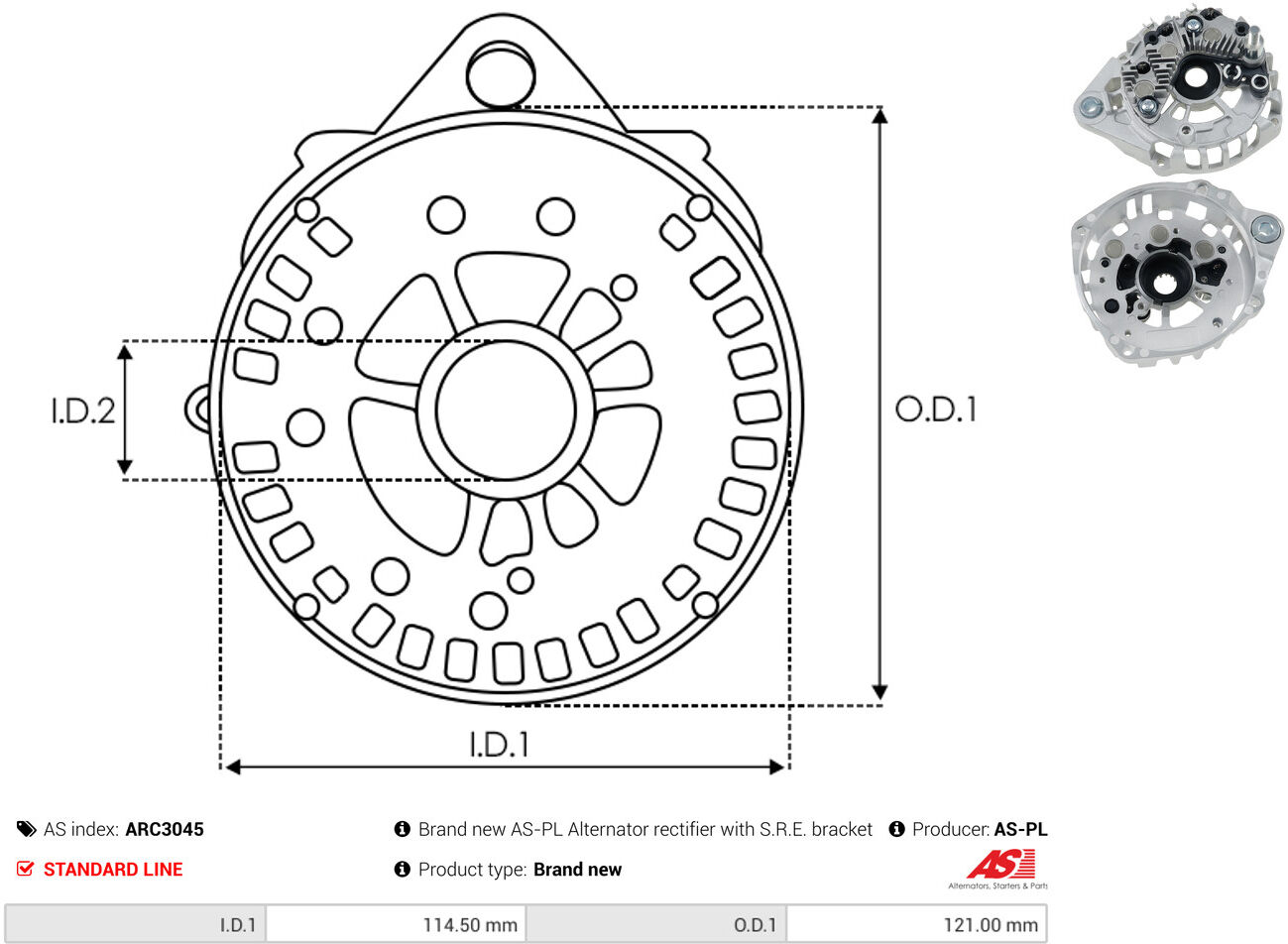As-Pl Halter, Generator-Antriebsflansch Arc3045 1020mm Für Hyundai