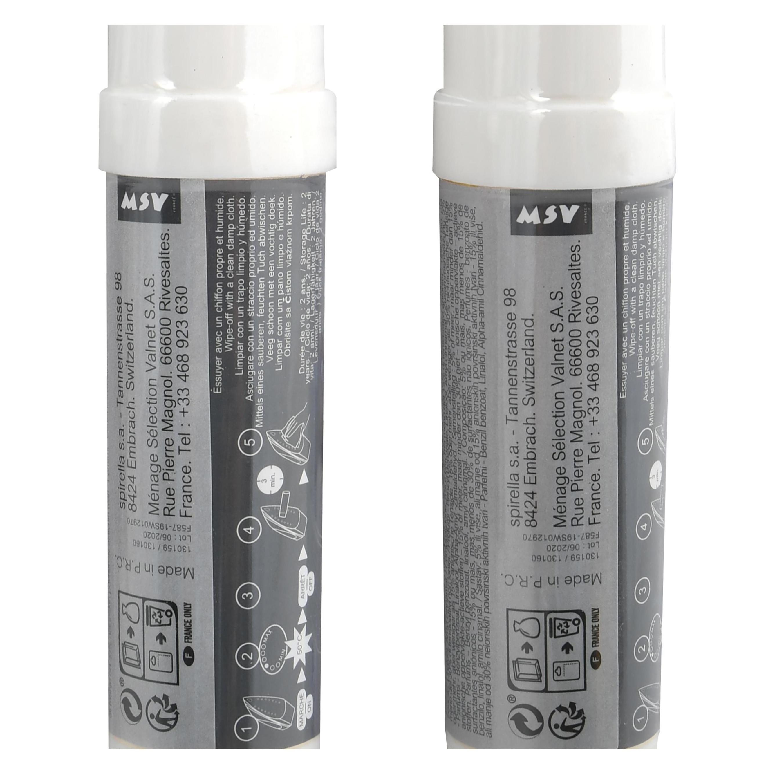 MSV Lot De 2 Batonnets Nettoie Fer Senteur Citron Blan (130159)