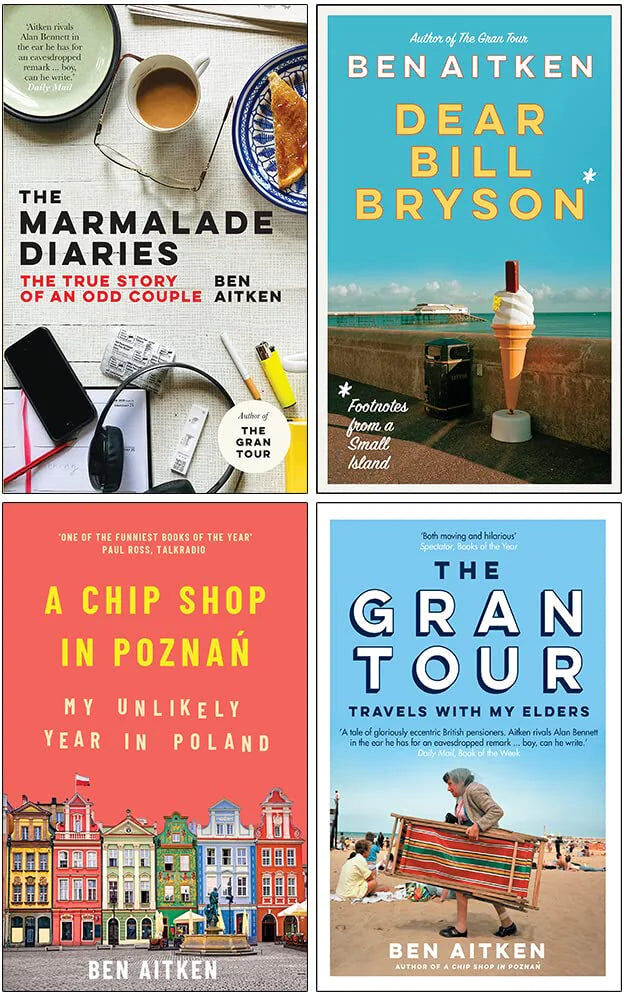 Icon Books Ben Aitken 4 Books Collection Set - The Marmalade Diaries, The Gran Tour, Dear Bill Bryson & A Chip Shop in Poznan - Paperback Travel Memoir Non