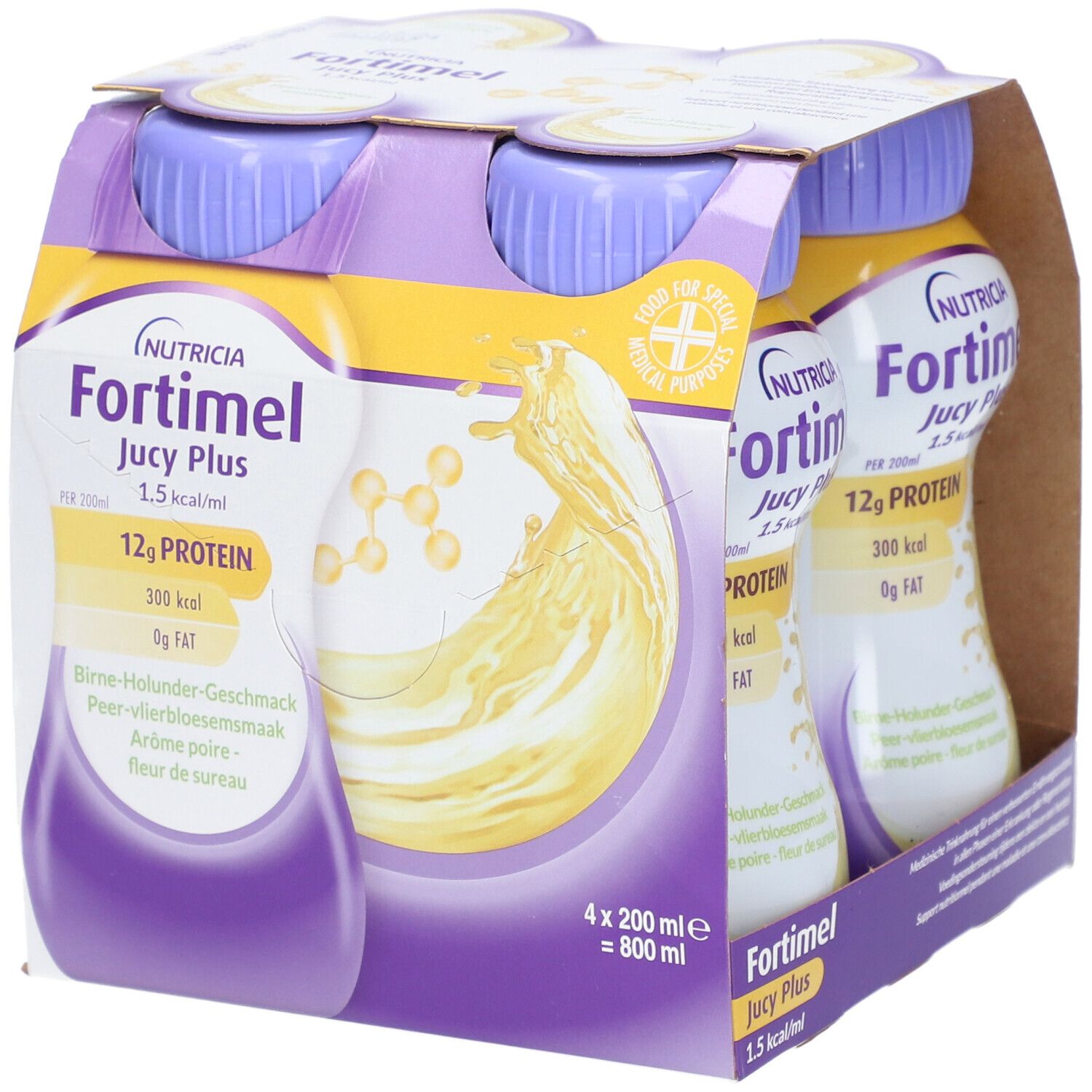 Fortimel Jucy Plus Birne Holunder 4x200 ml Flüssigkeit