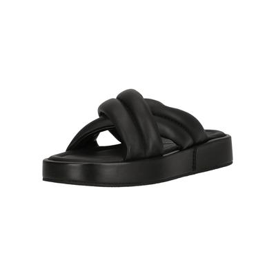 Sandale CLARKS "Alda Glide", Damen, Gr. 39,5, Leder, schwarz, Gummi, Schuhe Sandale, mit Contour Cushion-Fußbett