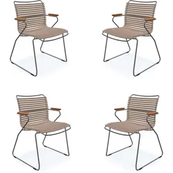 HOUE CLICK Set – 4 Design Gartenstühle mit Armlehnen