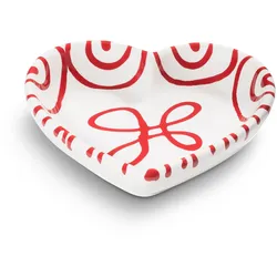 Gmundner Keramik Rotgeflammt, Herzschale (L:10cm)
