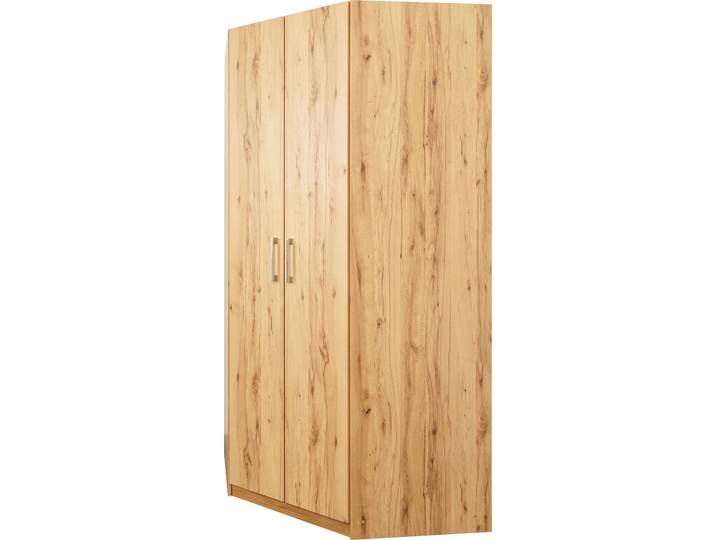 Eckkleiderschrank PRIESS Lindau , beige (astkernbuchefarben), B:135cm H:193cm T:54cm, Holzwerkstoff, Schränke, Eckkleiderschrank