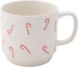 IH Casa Decor Ceramic Mug Candy Cane- Set of 2