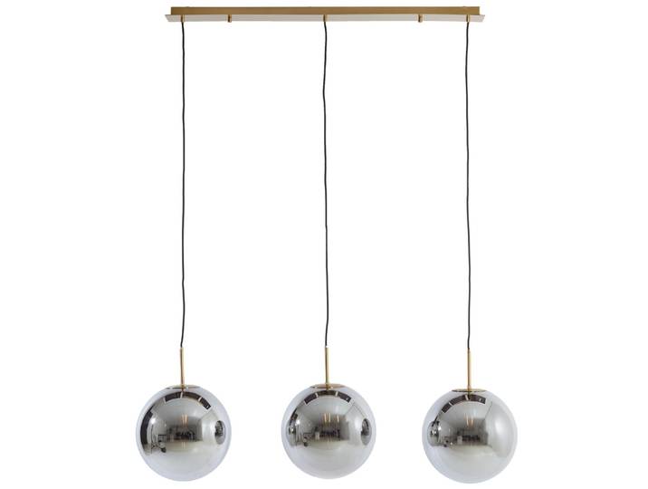 Hanglamp 3L 120x30x30 cm MEDINA glas smoke+goud