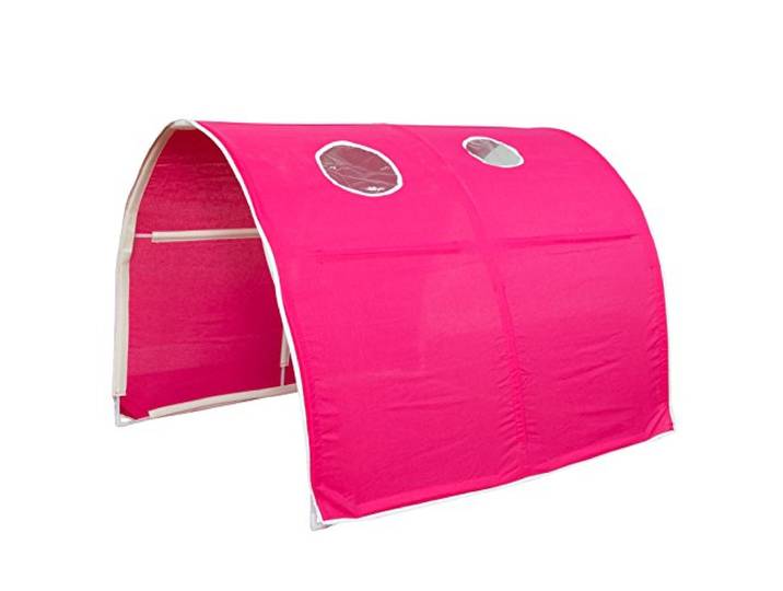 Homestyle4u 1442 Betttunnel Magenta - Bettzelt für Kinder & Hochbett