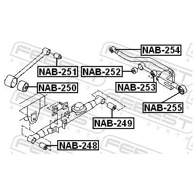 FEBEST Lagerung, Lenker nab254 innen für NISSAN