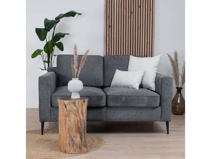 Canapé scandinave 2 places Livin24 Orlando anthracite - Confortable et design épuré