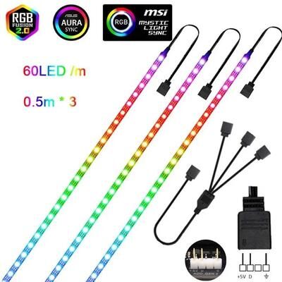Uplifted Finds Addressable Rainbow WS2812B LED Strip Light 5V waterproof 60 0.5m X3