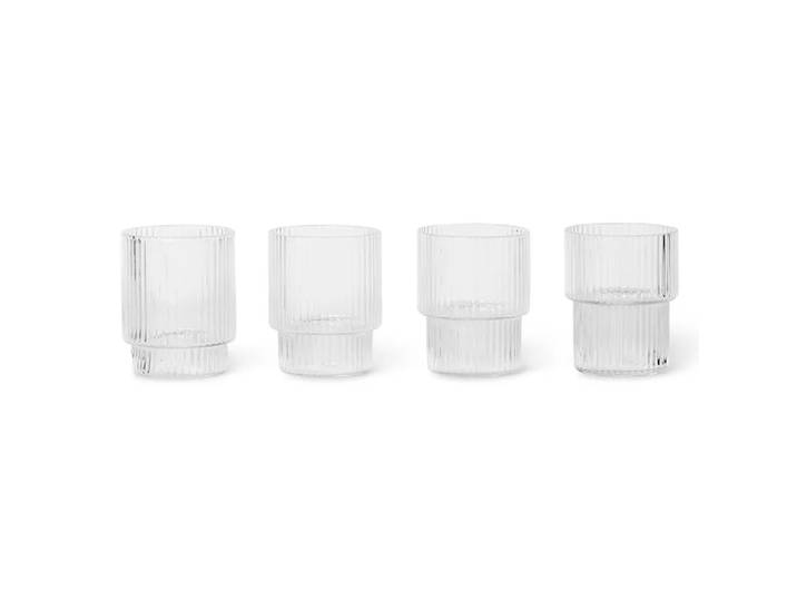 Ferm Living Verre Ripple small 6cl Lot de 4 Transparent