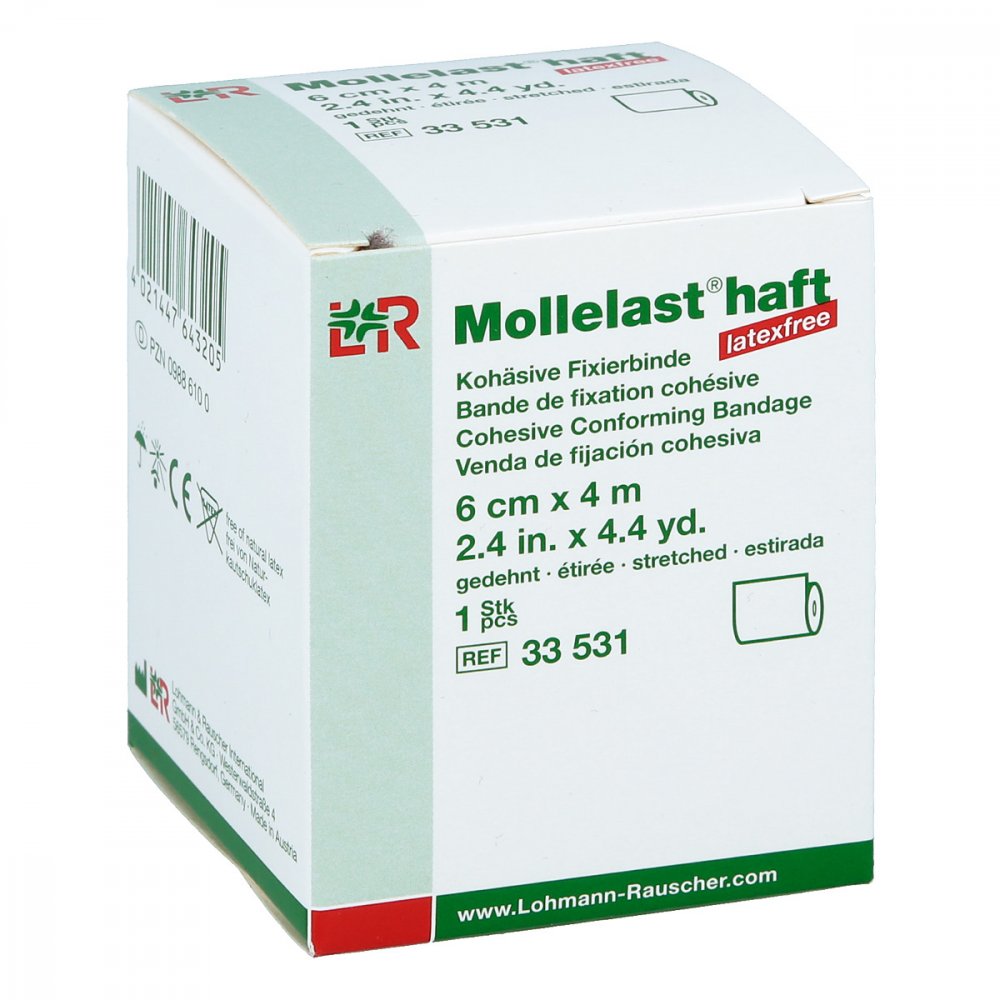 Lohmann & Rauscher GmbH & Co.KG Mollelast haft latexfrei 6cmx4m gedehnt weiss 09886100