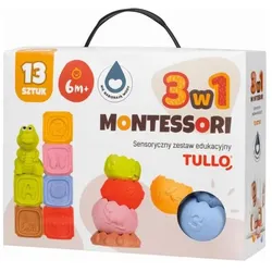 Tullo Klocki sensoryczne piramida sensoryczna - zestaw edukacyjny Montessori 13 szt.