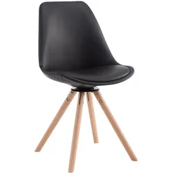 DELUKE Besucherstuhl OSAKA - Kunstleder Schwarz 48x56x84 cm Rund | Besucherstühle Konferenzstuhl Wartezimmerstuhl Bürostühle Bürostuhl Konferenzraum