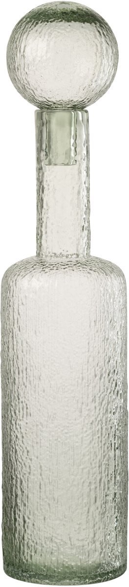 J-Line Decoratie Fles Reliëf - Glas - Transparant/Groen - Large