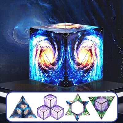 Multisell Products Hub Shasibo Magnetic Cubes, Magic Infinite Cosmic Cube, Changeable Magnet Fidget Cubes, AntiStress Flip Cubic Puzzle Toy clear