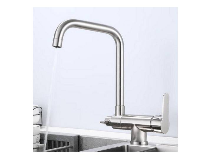 LuxusKollektion Spültischarmatur Küchenarmatur 3 Wege Klappbar Gebürstet (1-St)