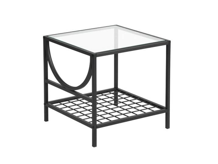 Urban Meuble Beistelltisch 45/45/45cm quadratisch Glas Schwarz, Glas, Metall, Mode, Quadratisch, 45x45x45 cm, Wohnzimmer, Wohnzimmertische, Beistelltische