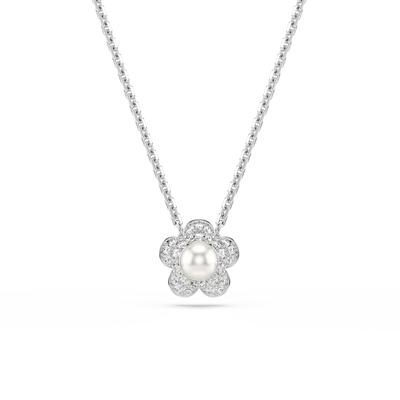 Kette mit Anhänger SWAROVSKI "Schmuck Geschenk 2026 CAPSULE Halskette", metallfarben, kristallweiß, weiß, Halsketten, Damen, Metall Perlen, Metall, Perlen, mit Swarovski Kristall - mit Swarovski Perle
