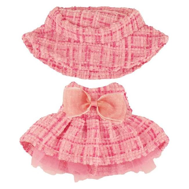 Heless Monster Styles, Bouclé Kleid mit Fischerhut, pink, Grösse 15 cm (7514)