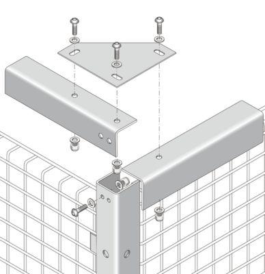Verbindungswinkel, für Gittertrennwandsysteme, zur Stabilisierung, blau