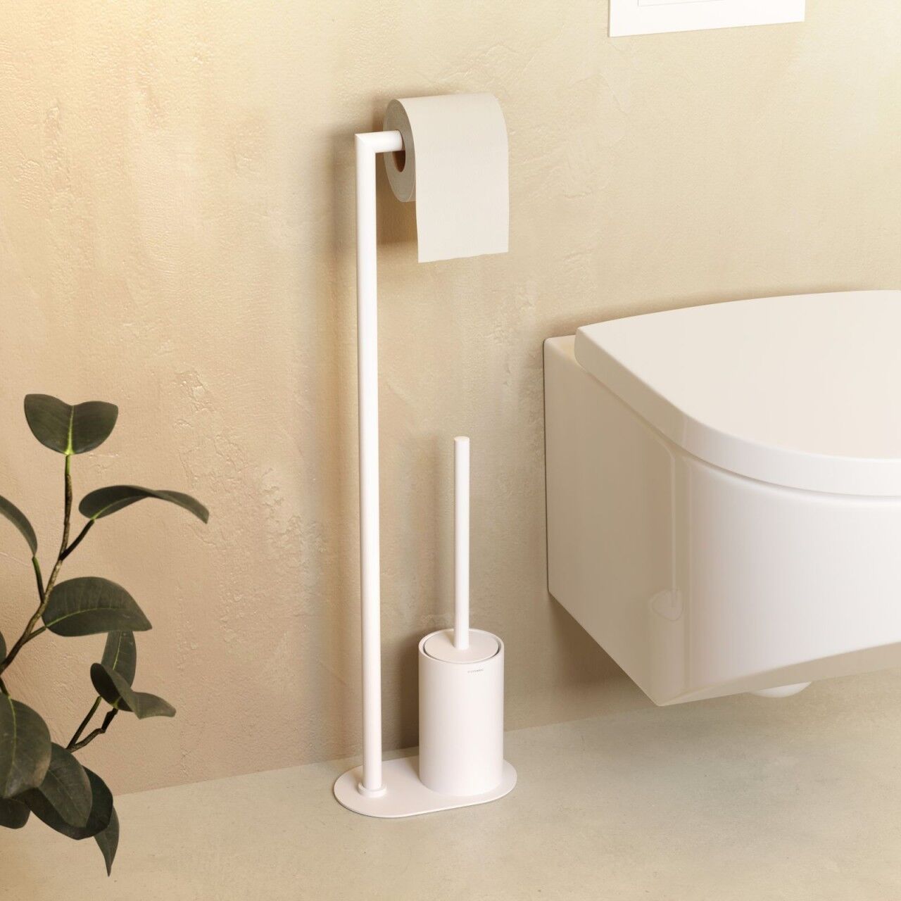 Cosmic Architect s+ Stand-WC-Bürstengarnitur mit Rollenhalter, weiss matt, WJC235A0097065 WJC235A0097065