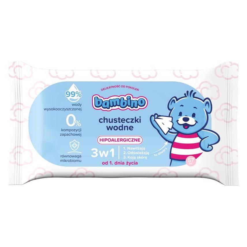 NIVEA BAMBINO Chusteczki wodne 3w1 57szt (50346238)