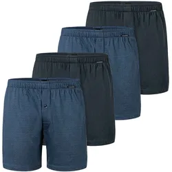 SCHIESSER Herren Jersey-Boxershorts, 4er Pack - 4Pack Boxershorts, Baumwolle, einfarbig Dunkelblau / 4XL