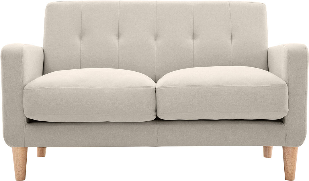 Miliboo Design-Sofa skandinavisch naturfarbener Stoff 2-Sitzer LUNA